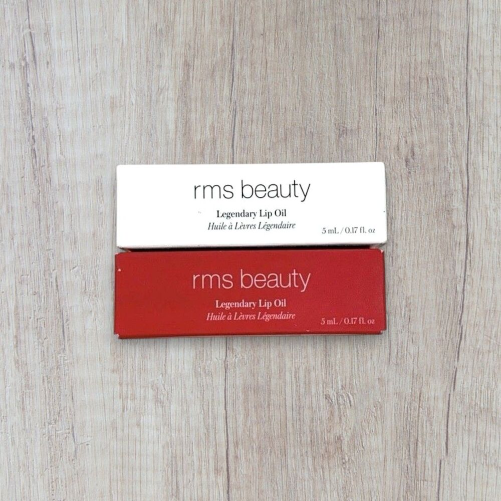 RMS Beauty Legendary Lip Oil Duo Lily & Adriana Full Size NEW Red/Clear Gloss